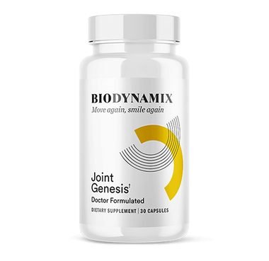 Joint Genesis supplement bottle and capsules, official product photo
