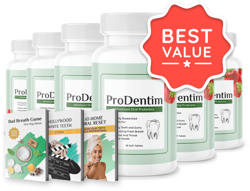 ProDentim 3+3 bottle Best Value package, 180-day supply