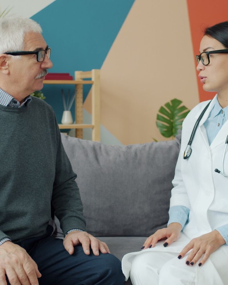 Senior man consulting with his doctor about prostate and urinary health